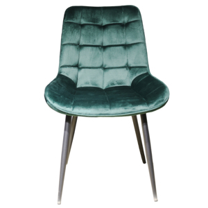 Silla de Comedor Moderna de Tela <span class=keywords><strong>Verde</strong></span> para Cocina, Cómoda Silla de Comedor Tapizada Personalizada para Restaurante con Patas de Metal - Product Image 2