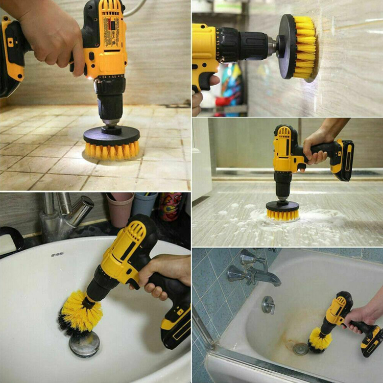 PP 3 Pack Auto Drill Cleaning Brush For Car Wheel 2'' 3.5'' 4''