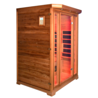 Sauna infrarouge lointain moderne électrique pour 2-3 personnes en bois de pruche du Canada - vapeur sèche, luminothérapie rouge, sauna intérieur