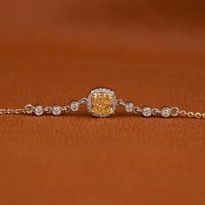 Pulsera clásica de tenis de oro macizo de 14 quilates con cojín y diamantes de corte redondo, regalo perfecto para Aniversario de compromiso - Product Image 2