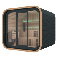 Sauna Cúbica de Madera, Hecha de Madera de Hemlock de Alta Calidad, con un Grosor de Tablero de 38 mm y un Calentador de 9000 W