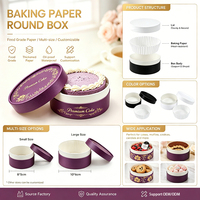 Boîte à gâteau ronde de luxe couleur macaron, tube en papier rigide, emballage de boulangerie pour petit gâteau au fromage, dessert, cadeau, logo personnalisé