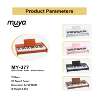 MY MUSIC MY-377 Portable Digital Piano Keyboard Instrument 37 Keys Mini Wooden Electric Organ