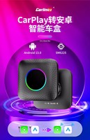 CarlinKit - Caja de TV LED Inalámbrica con Carplay, Android Auto Inalámbrico 8 128G, Adaptador de Video Inteligente con Android 13 para IPTV, Netflix, Kia