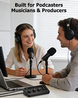 Interfaz de Audio USB Dual BlueCaster, 192kHz, Grabación de Estudio, Alimentación Phantom de 48V, Controlador ASIO, Guitarra, Podcast, DAW, Streaming, Podcasting