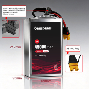 Batterie semi-solide 45000mAh 22.2V 6S 15C pour pulvérisateur agricole, drone UAV, haute capacité, charge rapide, longue durée de vol - Product Image 3