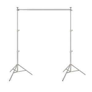 <span class=keywords><strong>Support</strong></span> <span class=keywords><strong>de</strong></span> <span class=keywords><strong>fond</strong></span> en acier inoxydable argenté 2,8 x 3 m pour studio photo - Product Image 2