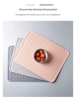 Grand tapis de séchage de vaisselle en silicone à motif ondulé, dessous de plat antidérapant résistant à la chaleur pour comptoir de cuisine, évier, facile à nettoyer, pliable