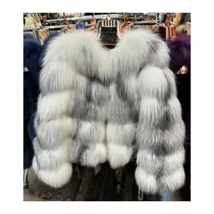 RX Furs wholesale luxury classy plus size outdoor girls coats and jackets with fur manufacturer custom fox fur clothing