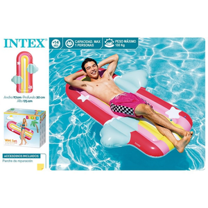 Materassino Gonfiabile Intex Rainbow 183x132cm, Galleggiante per Piscina, Anello da Nuoto per Adulti - Product Image 3