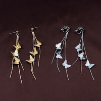 Boucles d'oreilles Huggie en acier inoxydable de haute qualité à prix abordable, motif papillon multi-étagé, pour la vente en gros masculine