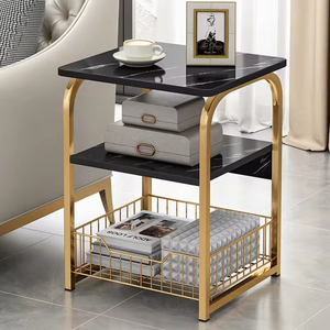 Hot Sales Living Room Bedroom Office Stable Metal Frame 3 Tiers Nightstand Industrial Retro <strong>Storage</strong> Shelf <strong>End</strong> <strong>Table</strong> Side <strong>Table</strong> - Product Image 1