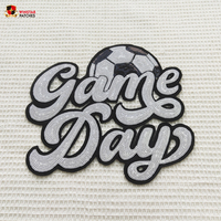 Patchs thermocollants en chenille écologiques, broderie personnalisée de sequins, applique lettres pour le jour de match universitaire, pour vestes et casquettes