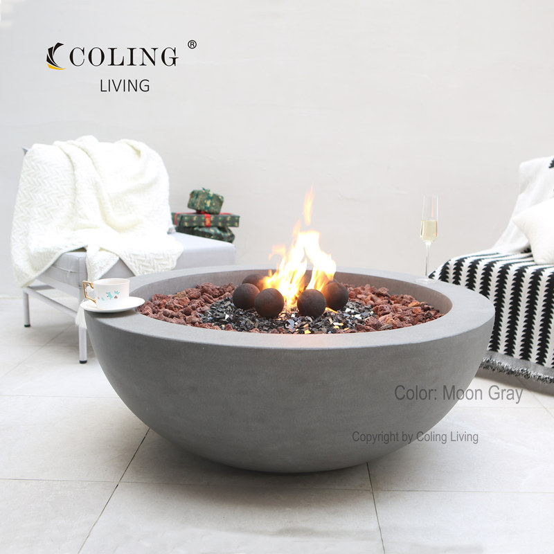 Colg001уличная мебель, огненный стол, бетон, уличная круглая пропановая газовая пожарная яма для сада, патио