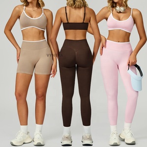 Tuta da ginnastica da donna per allenamento Fitness a manica <span class=keywords><strong>lunga</strong></span> da ginnastica da corsa abbigliamento sportivo reggiseno canottiera Leggings Shorts Set sportivo - Product Image 5