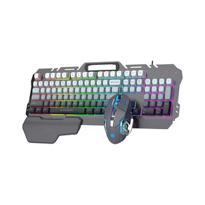 Esports Keyboard and <b>Mouse</b> Set Ergonomic Design Magnetic Metal Frame Color Block Keycaps for Gaming Study Desktop Notebook - Product Image 2