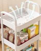 Chariot utilitaire roulant en plastique robuste à 3 niveaux avec roues universelles, chariot de rangement mobile pour la cuisine, la salle de bain et l'organisation des collations
