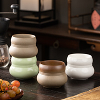 Tasse à thé en céramique de style japonais Wabi Sabi en forme de gourde, finition mate et brillante, pour la maison