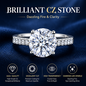 Anello di Fidanzamento Classico in Argento Sterling 925, Anello Nuziale con Zirconia Cubica, Taglio Ovale a Cuore, Set di Anelli Solitari da Sposa Impilabili per Donne - Product Image 1