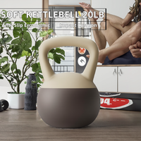 Set de Entrenamiento en Casa con Kettlebell Ergonómico Suave de 20 LB, Base Acolchada Resistente a Impactos, Agarre Antideslizante y Guantes Antideslizantes para Mujeres y Hombres