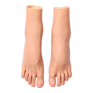 Cubierta de pie de silicona realista, funda de pie de hombre artificial por encima de la cicatriz de rodilla, escondite para fiesta de Halloween postoperatoria - Product Image 2