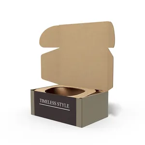 印刷厂包装定制帽子包装纸盒金色标志瓦楞软呢帽塑形纸盒