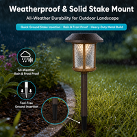 Lampe solaire extérieure pour allée de jardin, panneau 64x64mm, batterie AA 1.2V 1000mAh, 14LM, étanche, bronze, avec piquet