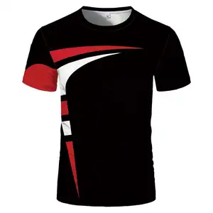 T-shirt Olahraga Sama Leher Bulat Lengan Pendek, Kaus Olahraga Modis Motif 3D Musim Panas untuk Pria dan Wanita