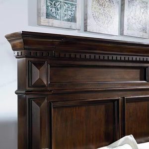 Juego de Dormitorio King Size de Lujo, Muebles de Mediados de Siglo con Tallados Elaborados, Cama de Madera Sólida con Garantía de Cinco Años, Dd-mzc-03 - Product Image 4