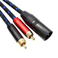 1M XLR macho a 2 X Phono RCA adaptador de enchufe Y Splitter Patch Cable, 1 XLR macho 3 pines a doble RCA macho Cable de audio estéreo