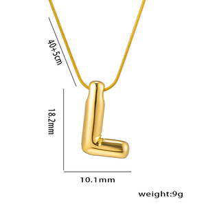 Collier alphabet en acier inoxydable plaqué or 18 carats pour femmes |   Chaîne de collier pour clavicule |   Lettres personnalisables de A à Z - Product Image 6