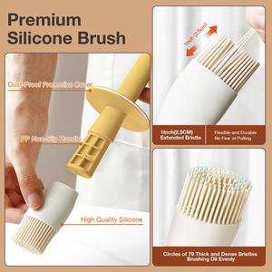 Multifunctional Kitchen Meat BBQ Oil Container 300ml 2 in 1 Custom Glass Olive Oil Silicone <b>Brush</b> <b>Bottle</b> for Cooking - Product Image 5