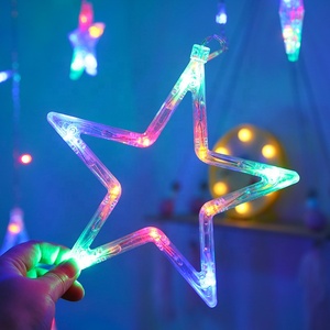 Luci a tendina a forma di stella, luci a stringa per finestre per decorazioni natalizie, matrimoni, feste e giardini - Product Image 5