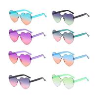 Lunettes de soleil cœur à monture intégrale dégradées Love Jelly Couleurs éclatantes Unisexe pour Fêtes et Événements