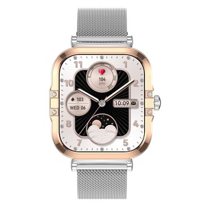 Montre connectée pour femme avec écran couleur AMOLED HD de 1,75 pouce, appels Bluetooth, NFC, suivi du sommeil, bracelet en silicone, montre connectée menstruelle - Product Image 3