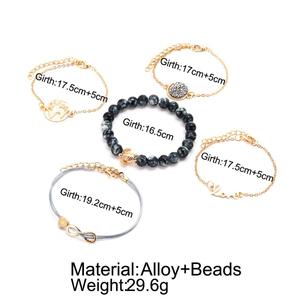 5 Pieces Set Love Letter World Map <strong>Turtle</strong> Natural Bead Bracelet <strong>Jewelry</strong> for Women - Product Image 4
