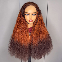 5*5 perruque de cheveux humains avant de lacet noué100 % vierge cheveux humains dentelle transparente Pixie Curl perruques pour les femmes noires