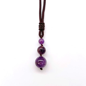 Pernyataan kalung tali dapat diatur, Kalung liontin <span class=keywords><strong>Amethyst</strong></span> alami 16mm mata harimau liontin kalung hadiah untuk wanita - Product Image 5