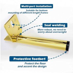 Modern Luxury Chrome Furniture <b>Legs</b> Gold Metal Iron <b>for</b> Living Room Bedroom Workshop <b>Sofa</b> Bed & Cabinet - Product Image 3