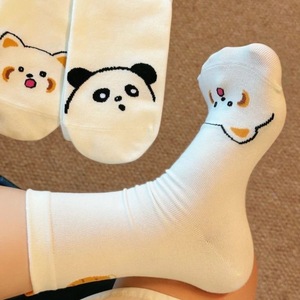 Calcetines de Dibujos Animados para Mujer, Transpirables, Absorbentes de Sudor, Estilo Anime, a Media Pantorrilla, Juveniles y Modernos - Product Image 1