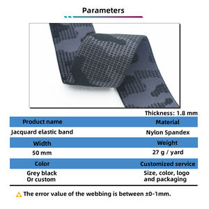Vente en gros de bande élastique tissée jacquard en caoutchouc nylon très résistant de 5cm de largeur, ceinture extérieure plate, textile pour la maison - Product Image 2