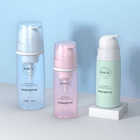 Bouteille vide en plastique PET de 80ml/150ml, mousse nettoyante pour le visage, transparent, disponible en plusieurs couleurs, pour les hommes