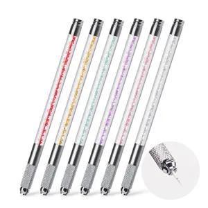 Microblading Pen Tattoo Machine Tebori Xăm Trang Điểm Vĩnh Viễn Lông Mày Tattoo Needle Blade Lock Manual Pen Quà Tặng