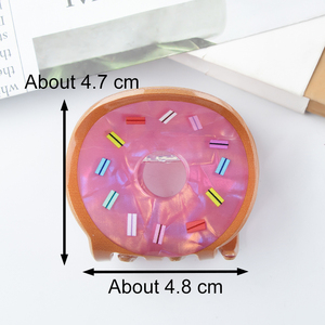 Pinza de pelo bonita en forma de <span class=keywords><strong>donut</strong></span> de PVC, venta al por mayor, hermosos accesorios <span class=keywords><strong>para</strong></span> el <span class=keywords><strong>cabello</strong></span> <span class=keywords><strong>para</strong></span> mujeres, comida encantadora, garra de pelo de tiburón hecha a mano - Product Image 6
