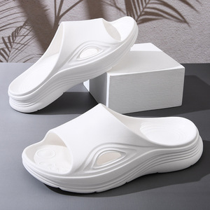 Sandales plates blanches en EVA à semelle épaisse pour hommes, pour la maison et la plage - Product Image 1