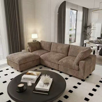 Canapé modulaire en forme de U de haute qualité, style italien, avec housses de coussin lavables, en velours côtelé doux, pour salon, pour la maison