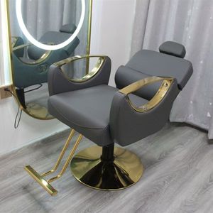 Silla Elevadora Ajustable y Resistente para Barbería y Salón de Belleza, en Dorado y Plateado, con Pedal de Cuero Sintético, Producto de Calidad en Oferta - Product Image 5