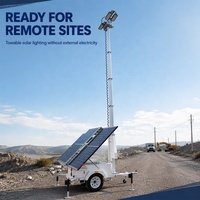 Tour d'éclairage solaire sur remorque avec batterie gel 9600Wh pour l'éclairage des chantiers extérieurs