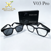 Nouvelles Lunettes Intelligentes IA V03 Pro 2026 avec Caméra Anti-Tremblement 8MP, Transmission Wi-Fi, Double Micro Anti-Bruit, Prise de Notes de Réunions et Appels Bluetooth