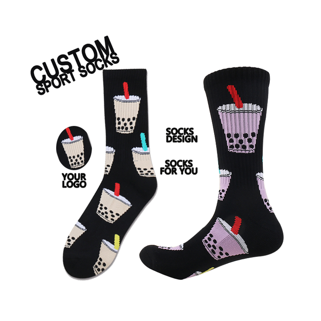 Customized Oem Breathable Cotton Gym Sock Fashion Street Custom Compression Sports Socks Men